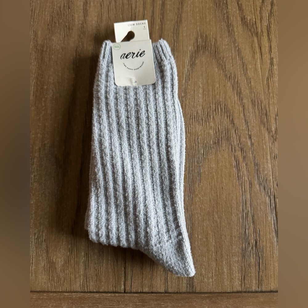 Bundle Aerie Waffle Crew Sock Brown and Gray - Picture 3 of 4